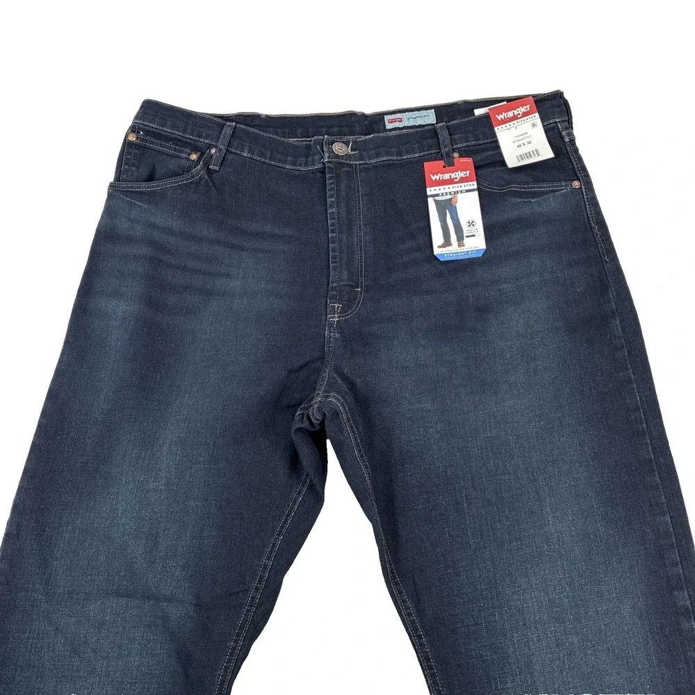 New Mens Wrangler Five Star Premium Straight Jeans Size 40x30 NWT